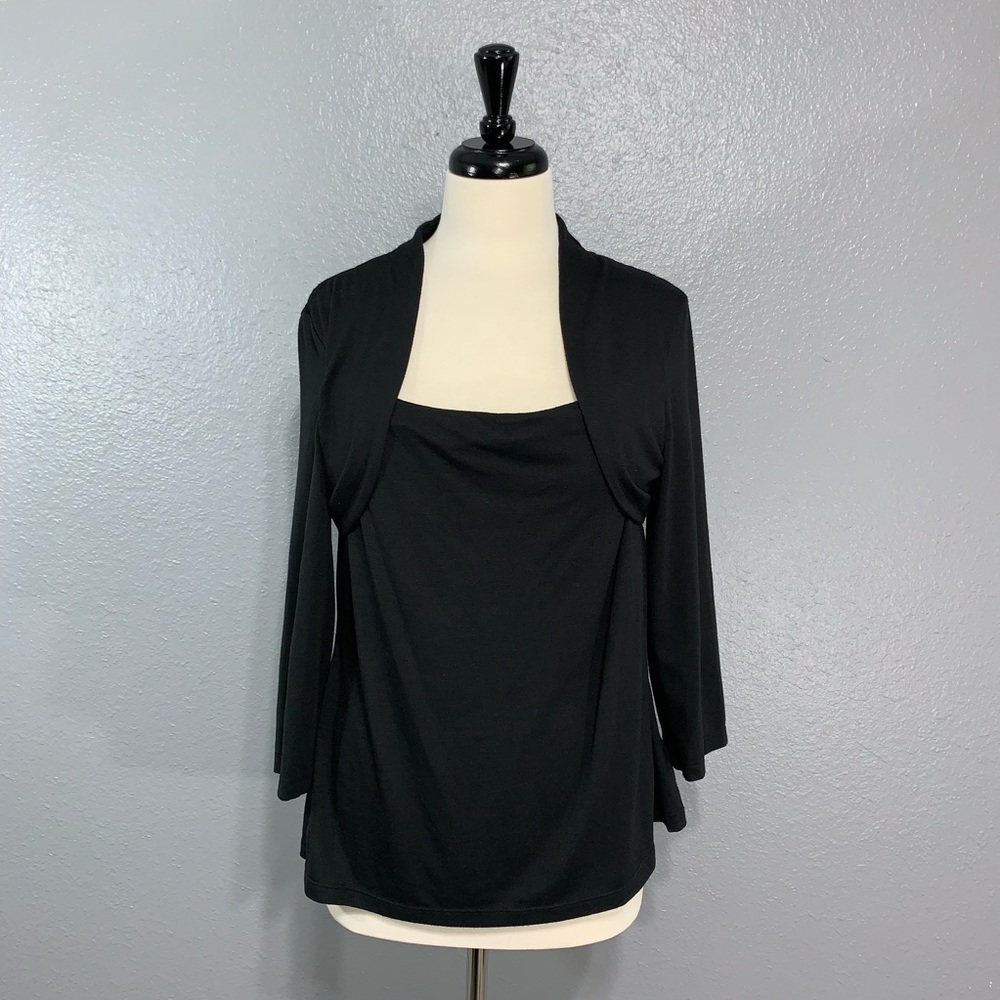 AGB Black Lace Back Shrug Top XL